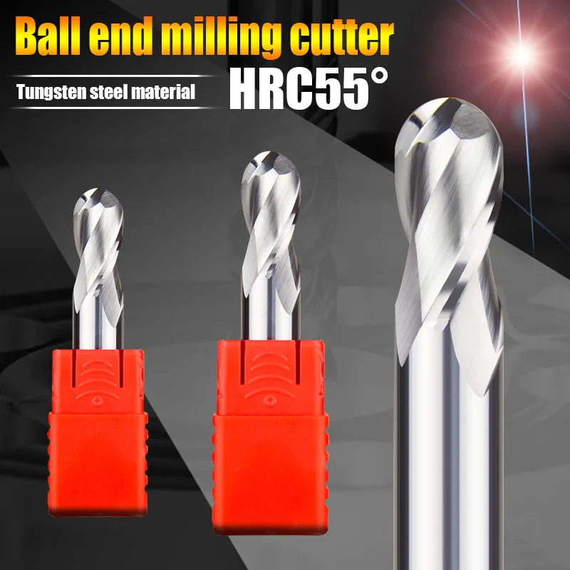 

HRC55 CNC tools R2/R3/R4/R5/R6 shank router bits ball nose end mills carbide tungsten milling cutter for Aluminum/copper metal