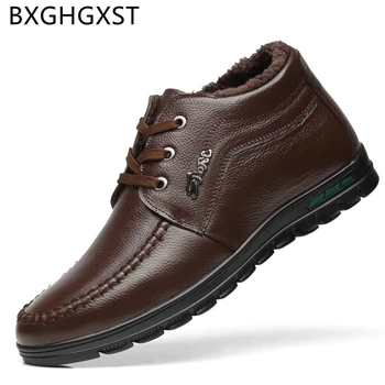 

mens boots casual shoes italian brand Genuine Leather shoes men winter boots ankle boots men high quality ботинки мужские buty