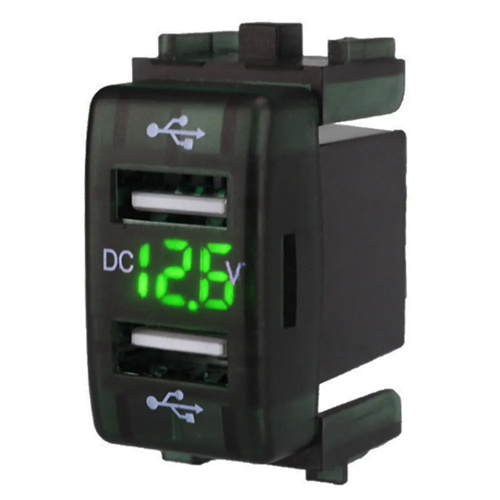 Interface Car Charger Car Adapter Pratical Car Charger Report Voltmeter DC5V Black Swivel - Название цвета: Green