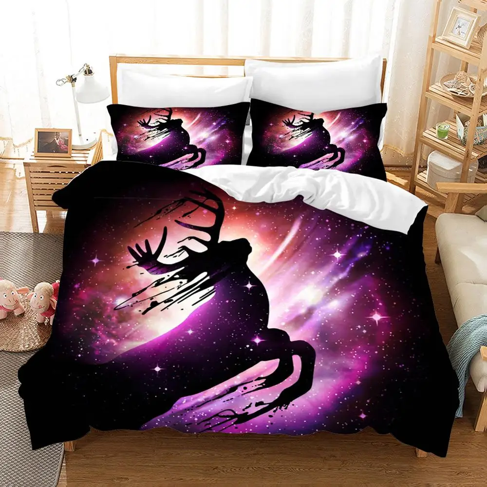 

Galaxy Duvet Cover Set Wolf Antelope Shark Animal Bedding Set Pillowcase Geometric Pattern Bed Linen Set Twin Full Queen King