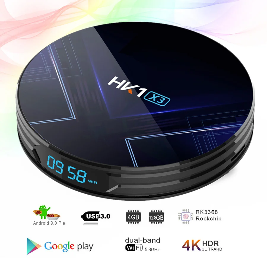 Android Установочная коробка Hk1 X3 Smart Tv Box Android 9,0 4 Гб ОЗУ 128 Гб 4k Amlogic S905x3 Netfilx Youtube 5GWifi BT4.0 3D 8k ТВ-приставка
