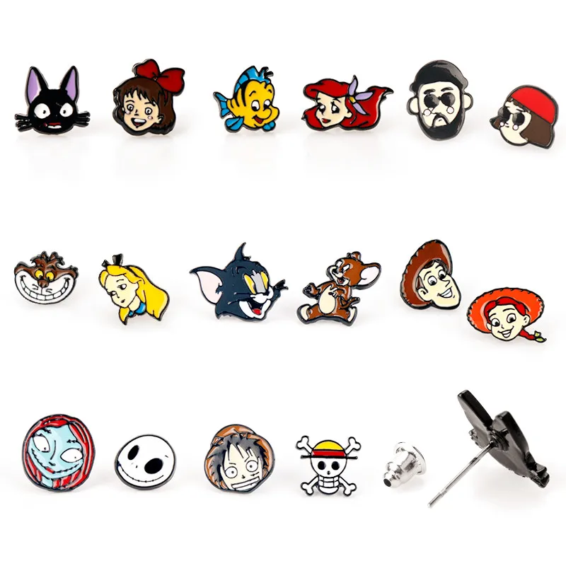 Tom & Jerry Kiki JiJi Mermaid Alice In Wonderland Cartoon Ear Stud
