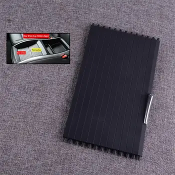 

Black Center Console Front Section Roller Blind Water Cup Rack Storage Box Slide Tray Cover fit for BMW X5 X6 E70 E71 2007-2014