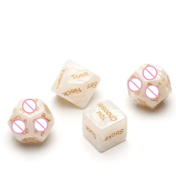 

4 pcs/set Sexy Dice ABS Plastic White Dice Funny Posture Entertainment Toy
