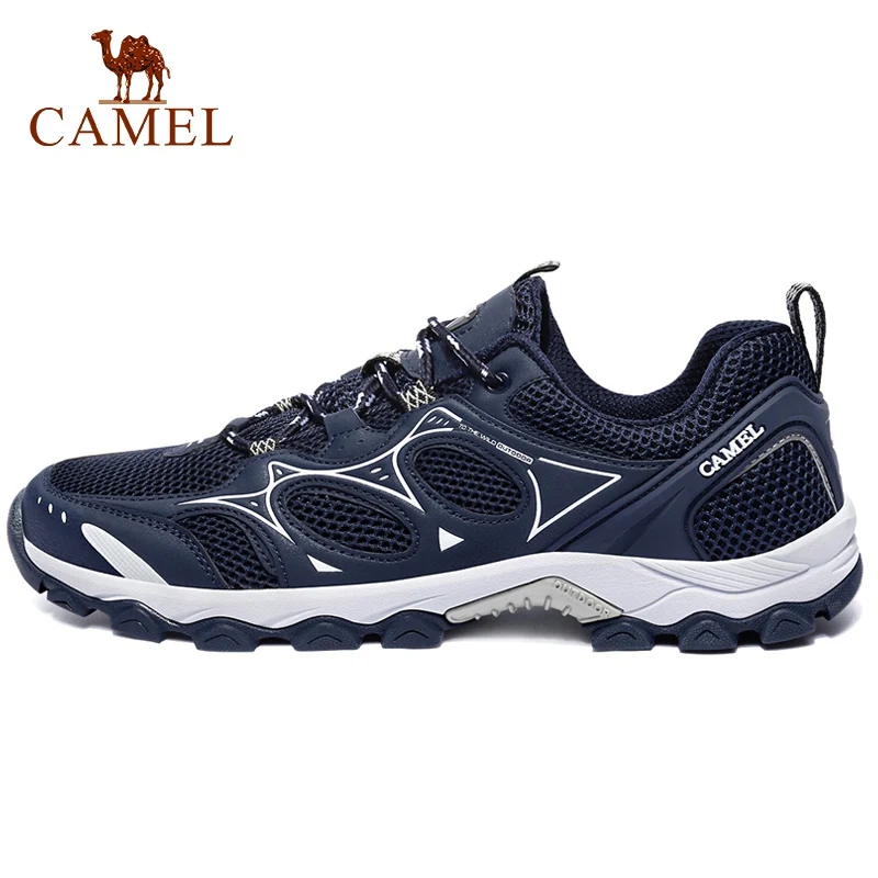 CAMEL/Новинка; уличные воздухопроницаемые кроссовки для мужчин; походная обувь; сезон лето-осень; нескользящая прочная Мужская походная обувь; ; большие размеры - Цвет: A812330045-Blue-M