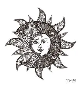 CD-135 1 лист Для женщин сексуальные Руку поддельные тату серьги Henna Mandala цветок временные татуировки для девочек Красота Флора водостойкие татуировки индийские мехенди - Цвет: CD-135
