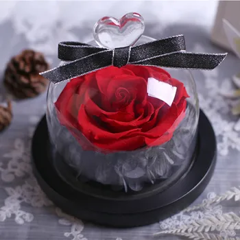 

10*10cm Heart Top Glass Dome Black Base Home Decoration Diameter=10cm Height=10cm Glass Cover Wedding Favor Gift