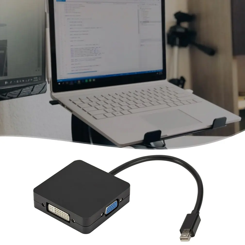 3 в 1 мини дисплей порт DP Thunderbolt к DVI адаптер VGA HDMI кабель для MacBook Pro Аксессуары Черный