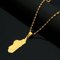 Fashion Madagascar Map Pendant Necklace Gold Color Malagasy Map Charm Jewelry 1