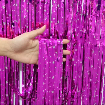 

1*2M Metallic Foil Fringe Backdrop Curtain Glitter Tinsel Fringe Curtain Wedding Birthday Decor Adult Rain For The Photo Zone