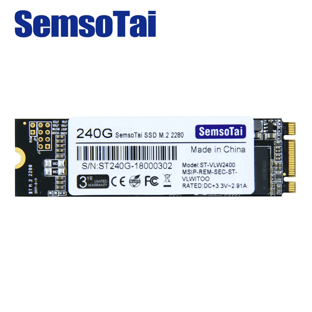 SemsoTai ssd m2 240 ГБ NGFF 2280 m.2 SATA III 500 МБ/с./с 420 3 года гарантии Внутренние твердотельные