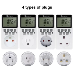 Prise numérique électronique avec minuterie Programmable, 220V, ue/UK/US/FR, pour la cuisine 