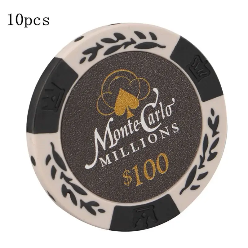 Лидер продаж 10 шт. фишки для покера Монте-Карло казино пшеничные монеты баккарат Техасский Hold'em чип 14 г - Цвет: 100