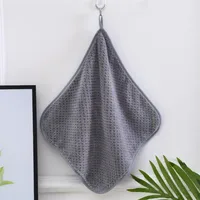 High Density Small Hand Towel 30x30cm Pineapple Hanging Kitchen Cleaning Towel Handkerchief Solid Color Washing Cleaning Towel 6
