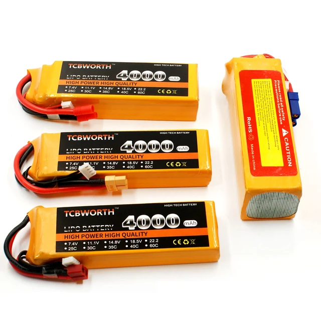 Batterie Lipo 2S 7,4V 4000mAh 25C pour Bateau RC XT60