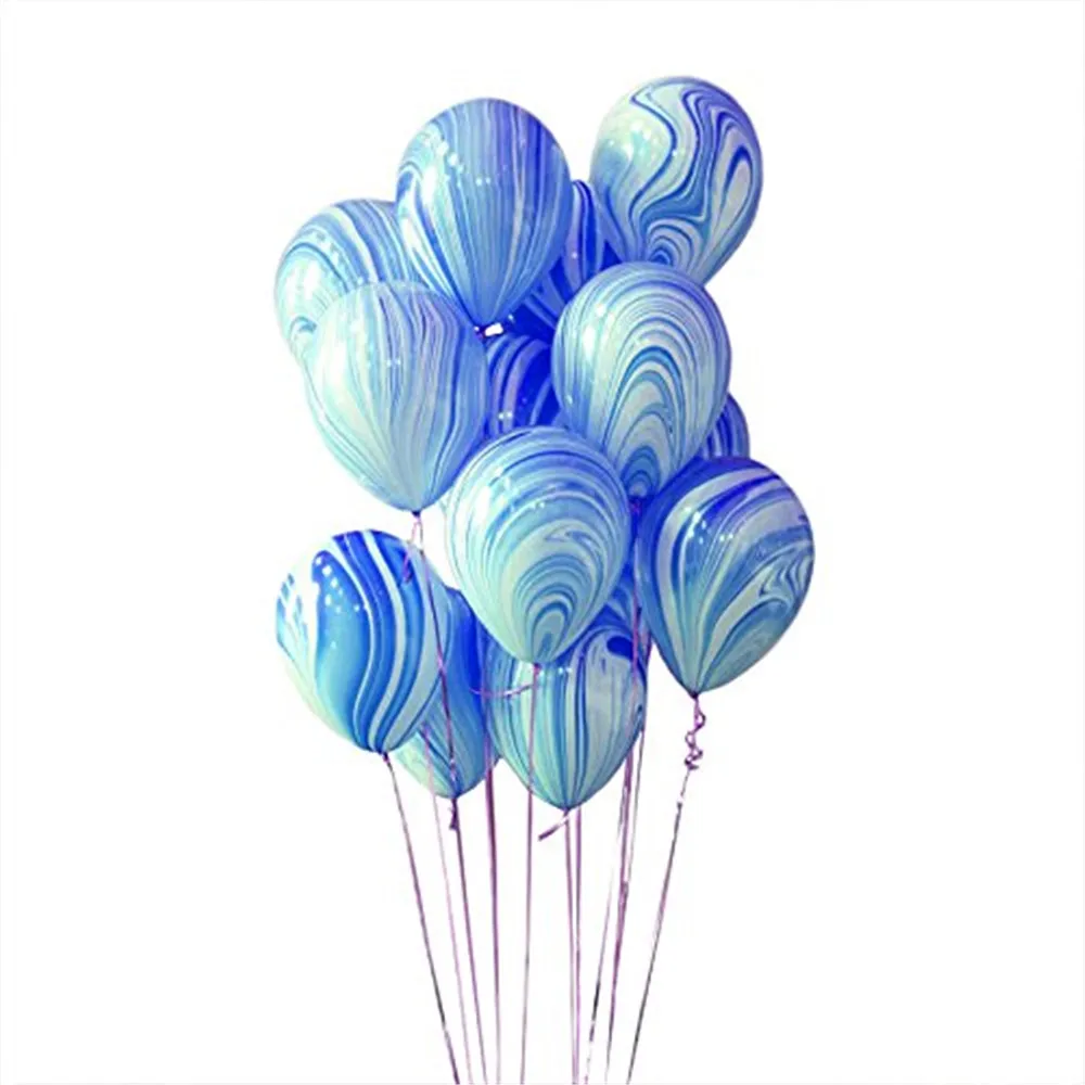 Горячая распродажа 10 шт./лот 12 дюймов радужные латексные шарики с принтом надувные воздушные шары для свадебного украшения на день рождения - Цвет: Blue