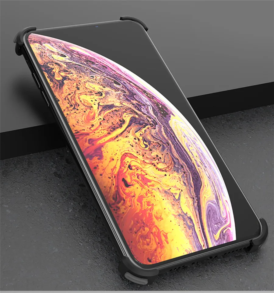 Алюминиевый металлический чехол с голой рамкой для iPhone XR XS MAX противоударный x-образный бампер задняя крышка для iPhone XS X защитный чехол