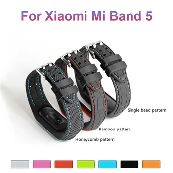 

For Xiaomi Mi Band 5 Silicone Sports Strap Double Color Replacement Watch Strap For Mi Band 5 Smart Bracelet Band Wrist Strap