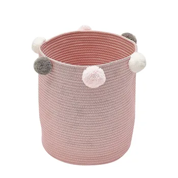 

Cotton Woven Clothes Storage Basket Kid Toys Stockpile Basket For Large Foldable Dirty Clothes Toys And Art Organizer Holder Pin