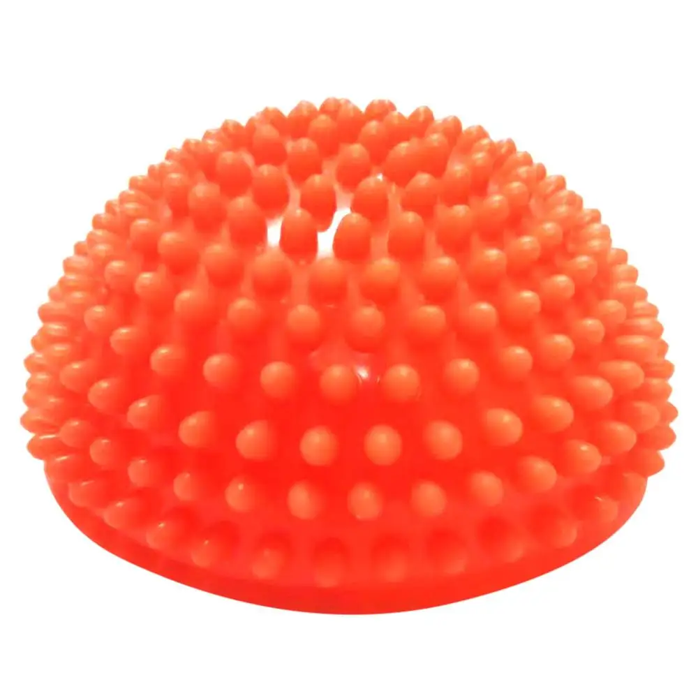 Мяч для йоги ПВХ надувной Йога Балансирующий Массажный мяч полукруг тактильные упражнения тренажер стабилизатор фитнес, Пилатес Bosu мяч f3 - Цвет: Оранжевый