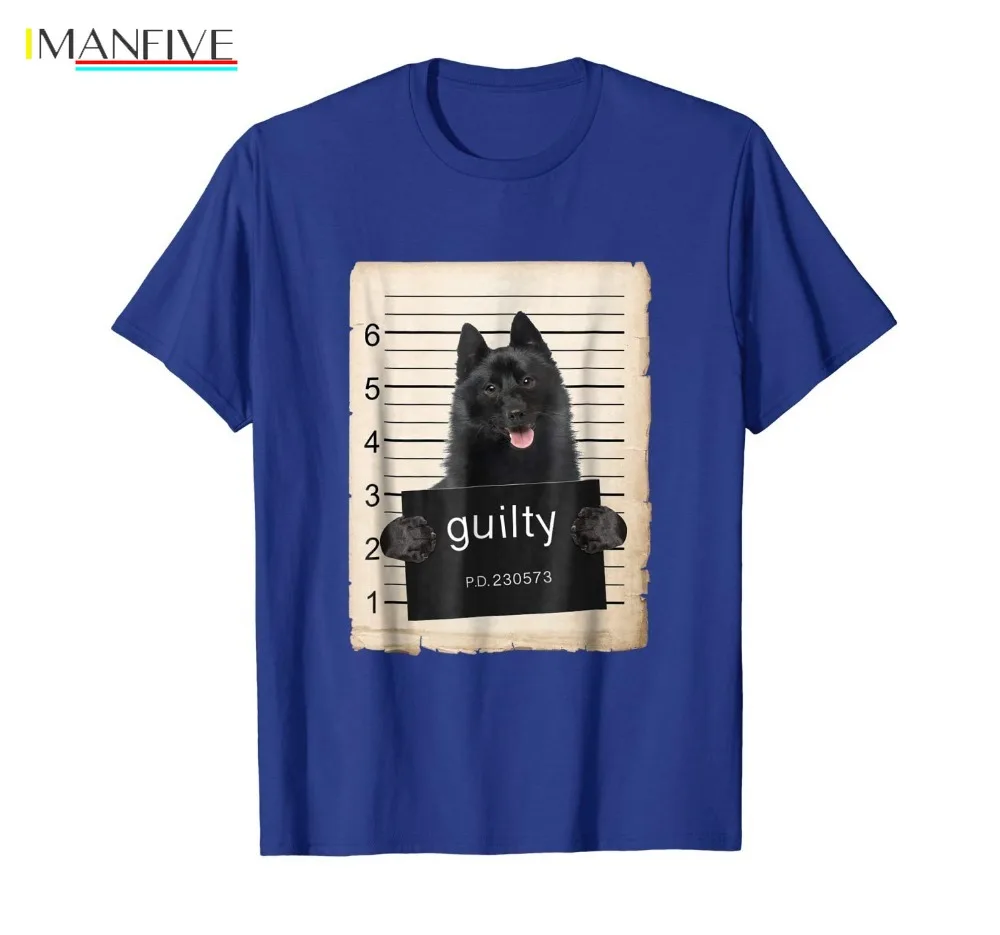 New Tops 2019 Print Letters Men T-Shirt Schipperke Dog mug shot bad dog Shirt