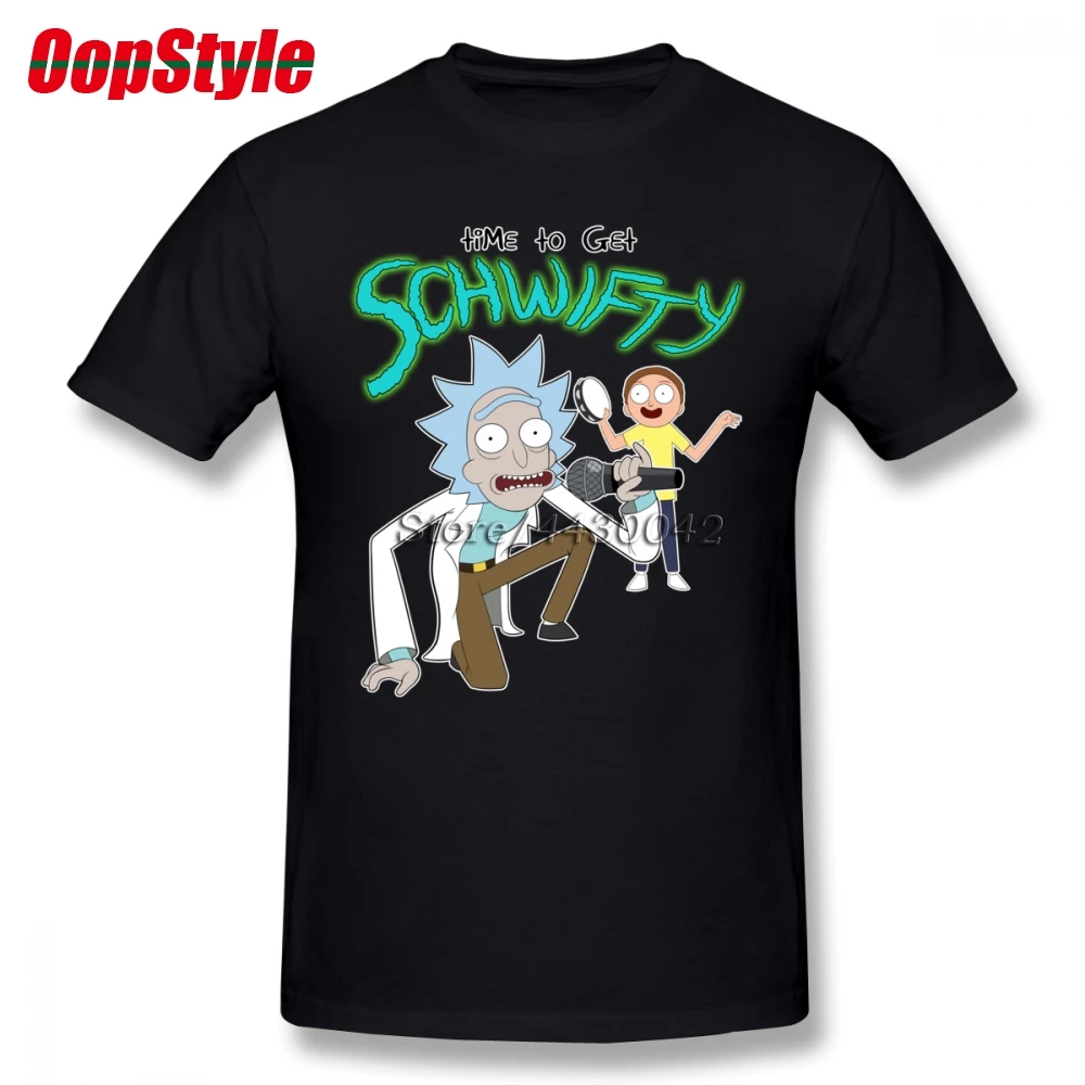Получите Schwifty Рик и Морти 1 футболка для мужчин размера плюс хлопок Футболка