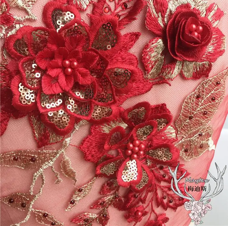Bead Fabric Flower Venise Floral Lace Sewing Applique Lace Collar Neckline Collar Diy Craft Neckline Sewing Accessories 1 Piece lace fabric,lace garment accessories,lace sewing supplies,lace accessories,lace sewing accessories,clothing craft accessories