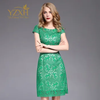 

2019 Big Code Women's Wear Lace Waist Embroidery Hollow Out Dress