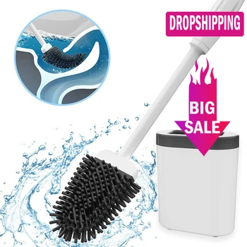 

Silicone Toilet Brush Silicone Flex Toilet Brush With Holder Wash Brushes Wall-mounted Bathroom Toilet Cleaner Dropshipping