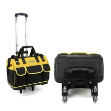 Sac de rangement pour outils d'électricien Portable, roues, multifonction épais en toile, sacs étanches à fermeture éclair, Garage voyage Moto boîte à outils