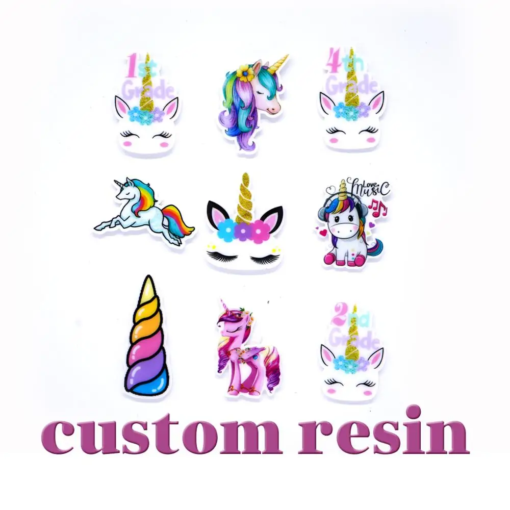 10pcs/lot  Resin flatback for Hair Bows Snack custom cartoon Planar Resin designs Crafts for DIY Phone Decorations