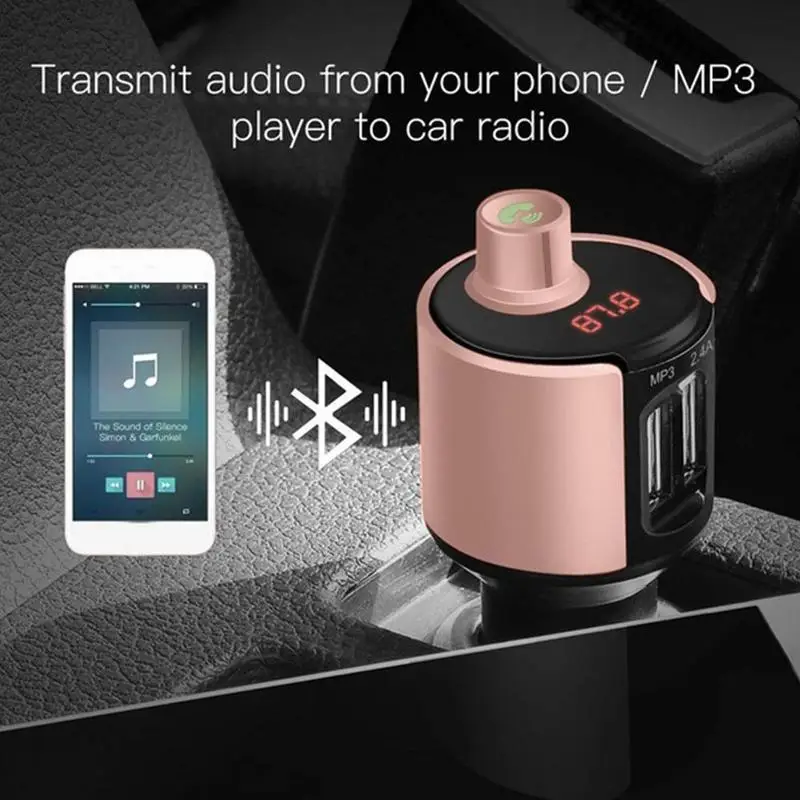 Автомобильный bluetooth fm-передатчик автомобильный музыкальный плеер беспроводной радио Ручной вызов автомобильное зарядное устройство USB адаптер автомобильный fm-передатчик