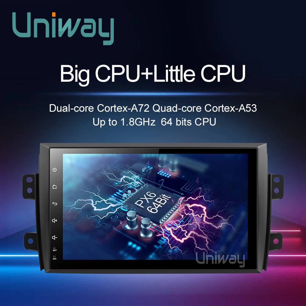 Автомобильный dvd-плеер Uniway PX6 Android 9.0. для Suzuki SX4 2006 2007 2008 2009 2010 2011 2012 2013 радио