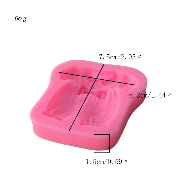 3D силиконовая форма для детского мыла формы из полимерной глины помадка форма для шоколадных конфет украшения торта Кондитерская Выпечка инструменты форма для торта - Цвет: 7.5 x 6.2 x 1.5 cm