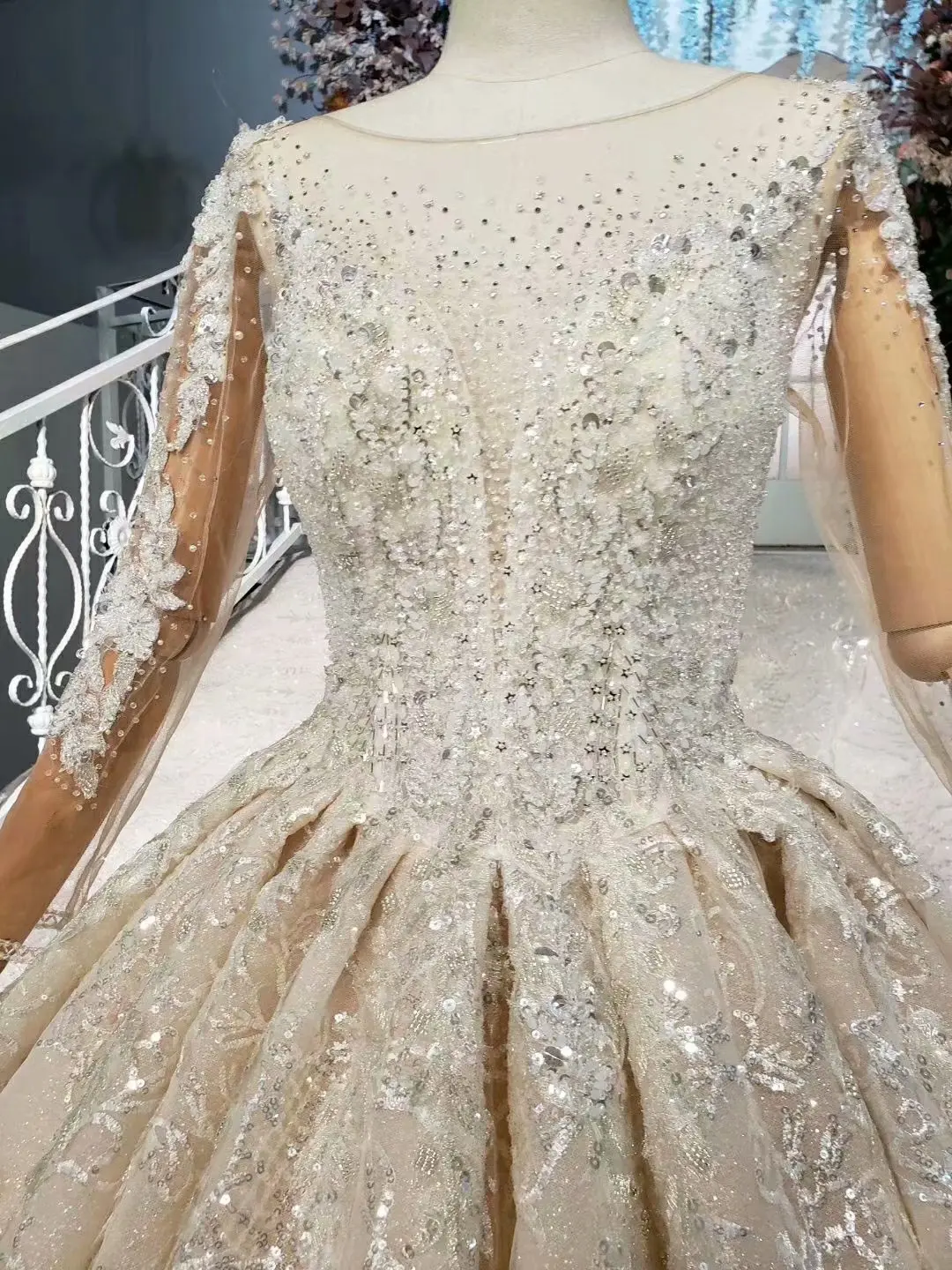 BGW сексуальное атласное свадебное платье с длинным рукавом, Vestido De Noiva Com Manga, ручная работа, расшитое бисером и блестками платье невесты, Robe De Mariee Couleur