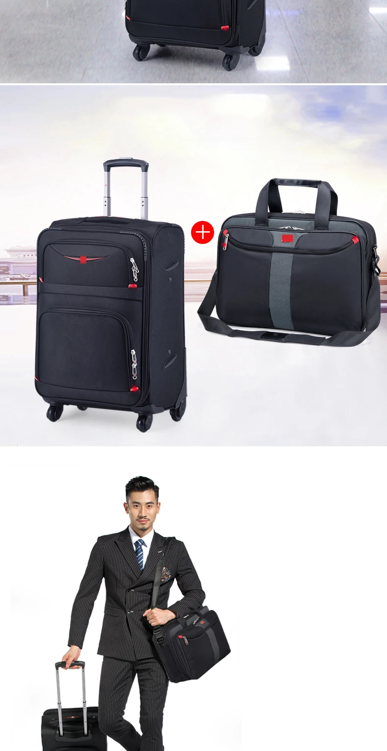 Швейцарский известный бренд Набор сумки для багажа на колёсиках spinner carry on trolley valise модный чемодан в деловом стиле дорожная сумка с колесиками