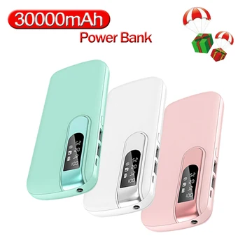 

30000mAh Power Bank Large Capacity Powerbank LED Lighting Digital Display Charger Portable Travel Charger External Battery