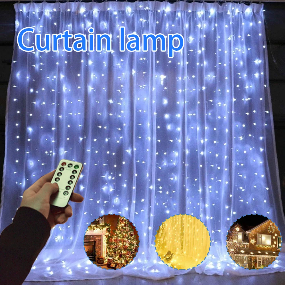 

Remote LED String Lights Curtain USB Battery Fairy Lights Garland Led Wedding Party Christmas For Window Home Outdoor Decor