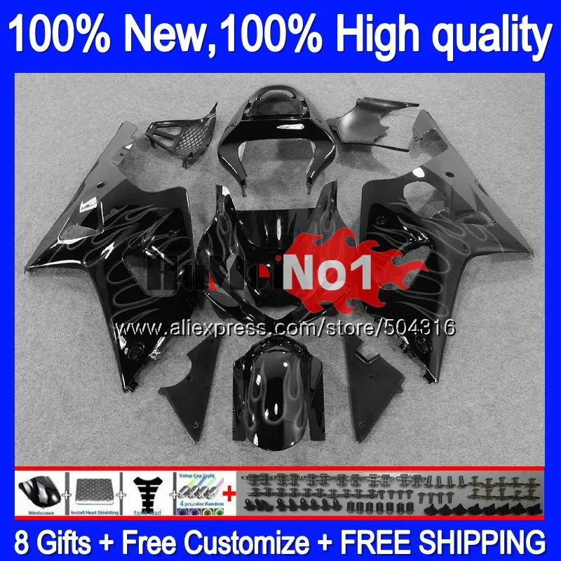 Корпус для SUZUKI GSX-R1000 GSXR1000 1000CC 2000 2001 2002 серый пламя 19MC. 148 GSXR-1000 K2 GSX R1000 GSXR 1000 00 01 02 обтекателя