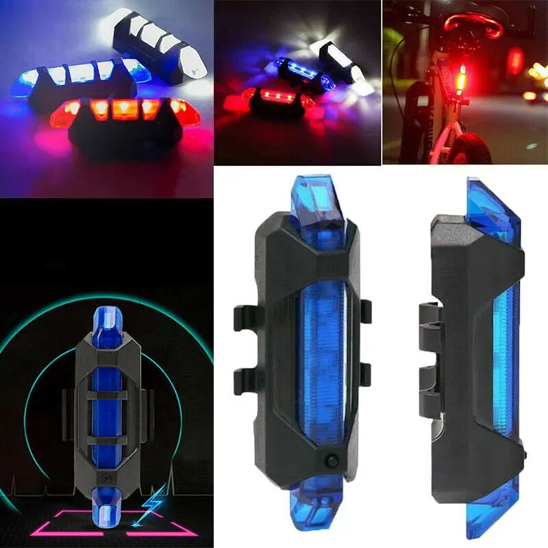 Велосипедный Usb Перезаряжаемый водонепроницаемый задние фары горного велосипеда для верховой езды светодиодный предупреждающий свет оборудование для верховой езды аксессуары 3 цвета