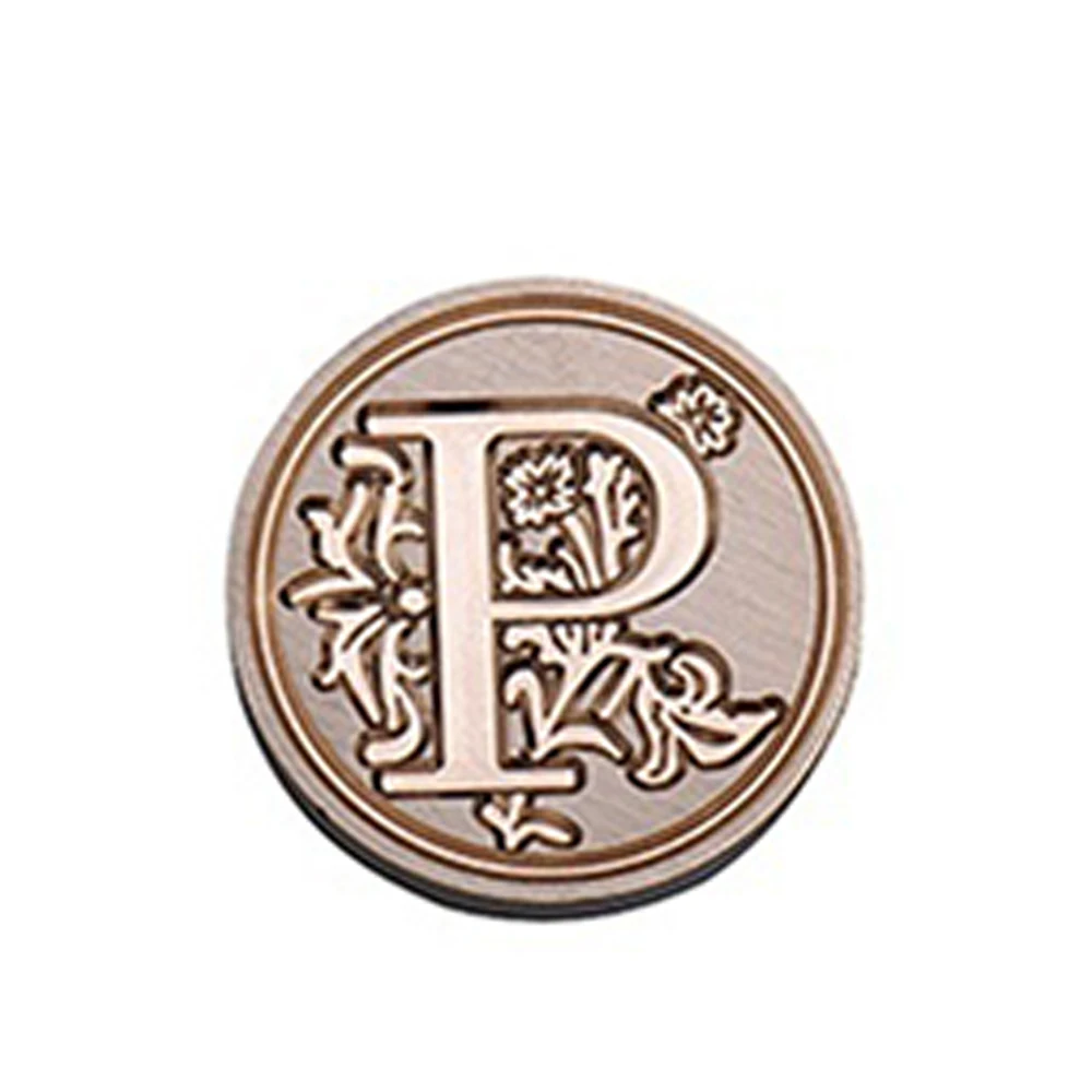 P Sealing Stamp Letters Brown Customize Vintage Envelope Candle Seal Fire Candle Seal European Alphabet A-Z 1 Set Logo Decor - Цвет: P