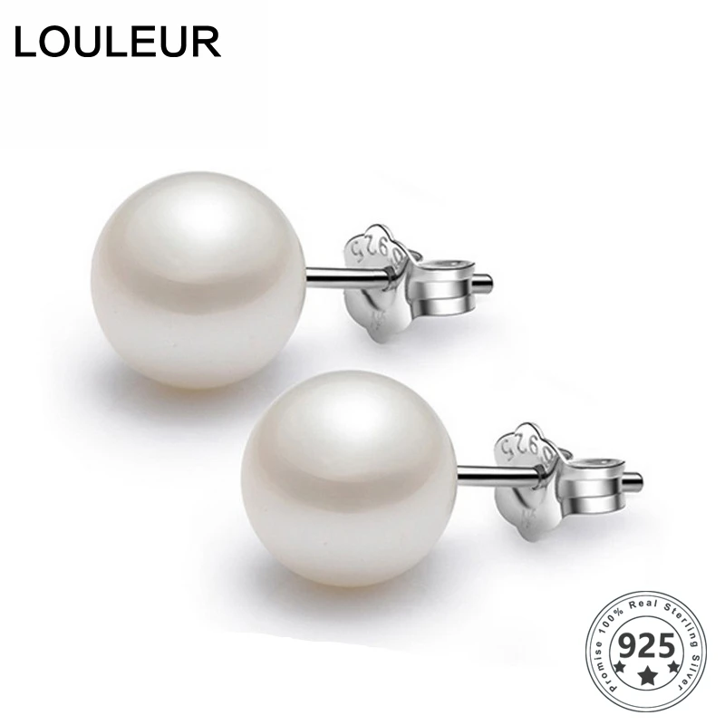 Fashion Jewelry Stud-Earrings Shell Pearl 925-Silver White Women Louleur Pink for Wholesale