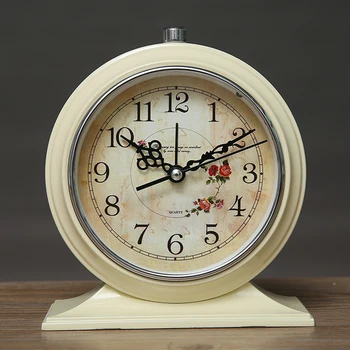 

Kitchen Creative Alarm Clock Vintage Bedside Loud Flowers Table Alarm Clock Creative Retro Simple Travel Horloge Clocks BH50AC