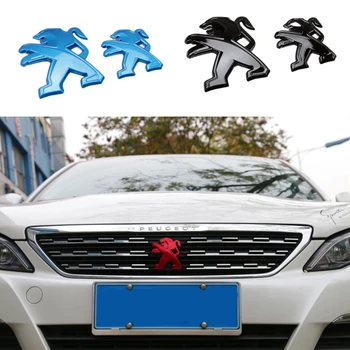 

2 pcs Car Styling Emblem for Peugeot 408 308 4008 2019 408 2019 508L Front Grille Badge Rear Tailgate Emblem Badge Accessories