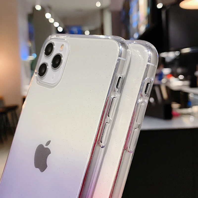 Простой Прозрачный градиентный чехол для телефона iPhone 11 Pro Max XS X XR 7 8 6 6S Plus мягкие