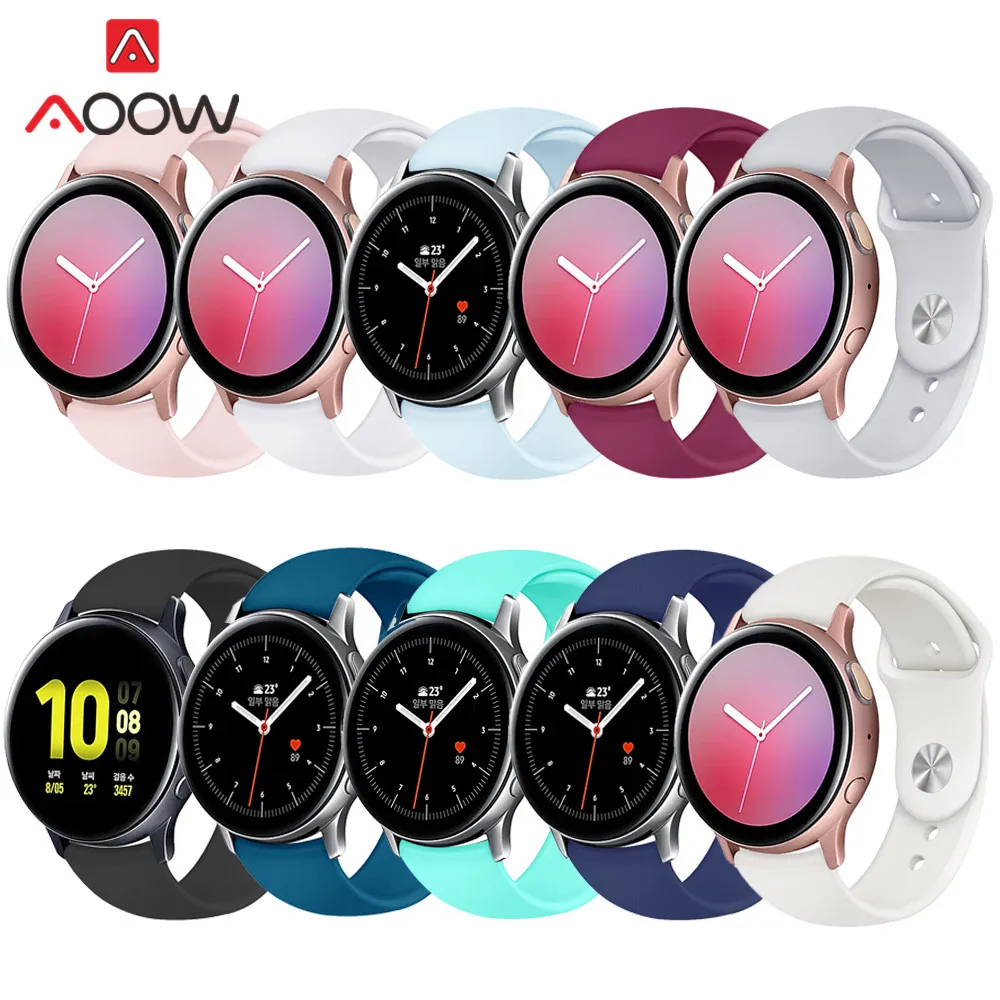 

20mm 22mm Silicone Watchband for Samsung Galaxy Active 2 40mm 44mm Gear S2 S3 Strap Bracelet Band for Galaxy Watch 42mm 46mm