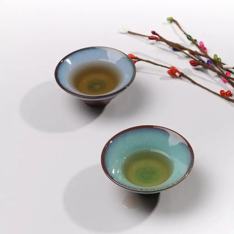 

Chinese Style Ceramics Teacups Porcelain Kung Fu Tea Cup Hand Painted Tea Bowl Pottery Tea Ceremony Accessories Drinkware Tools