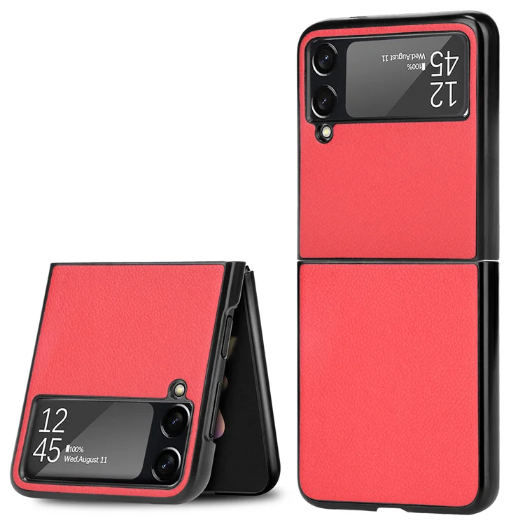 For Samsung Galaxy Z Flip 3 4 5G Case Luxury Shockproof Shell PU+PC Leather Hard Back Cover Case For Z Flip3 Flip4 Phone Case galaxy flip3 case