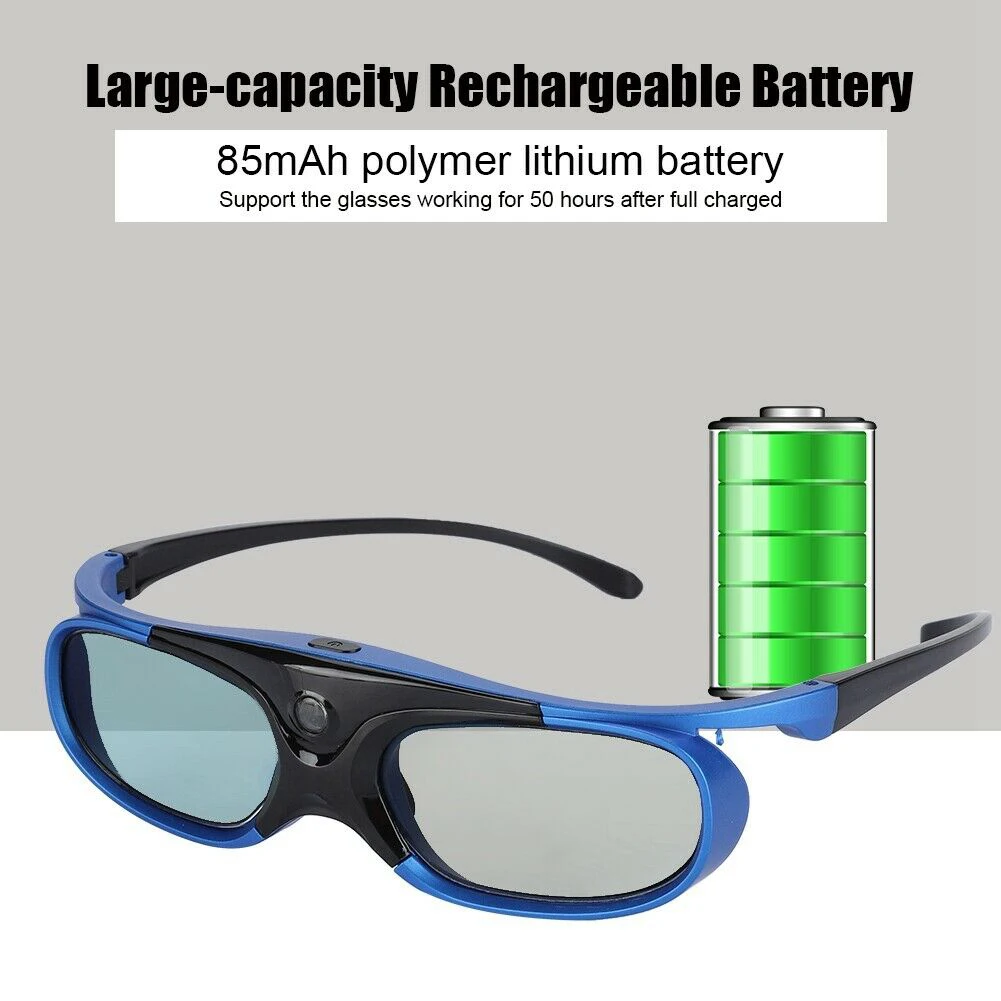 С батареей универсальные 3D очки визуальные ультра четкие практичные для домашнего использования складные активные затворы легко носить для DLP Link проектора