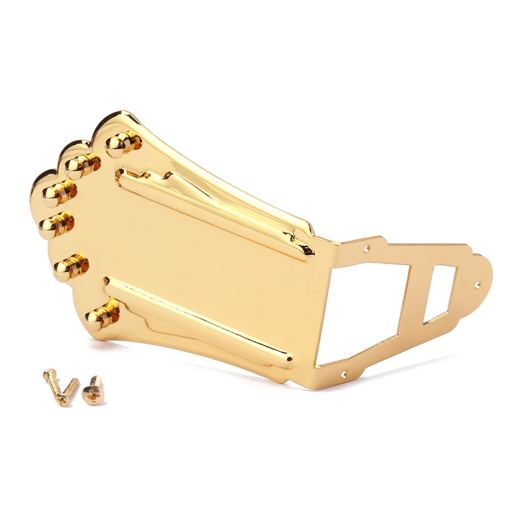 Golden Jazz Guitar String Tailpiece Bridge for Hollowbody Archtop Guitar Luthier Supply